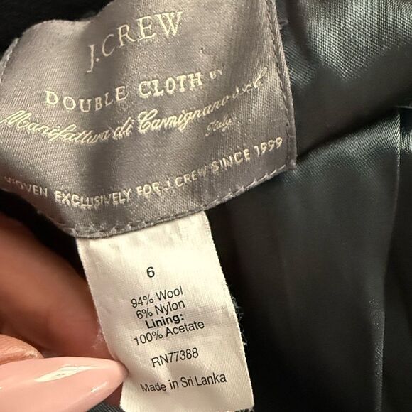 Vintage JCrew double cloth Wool Blend Black Coat tulip peacoat - Picture 10 of 10